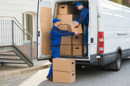 Man and van loading furniture near Paddington Station