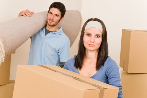 Careful wrapping of fragile household items for transport